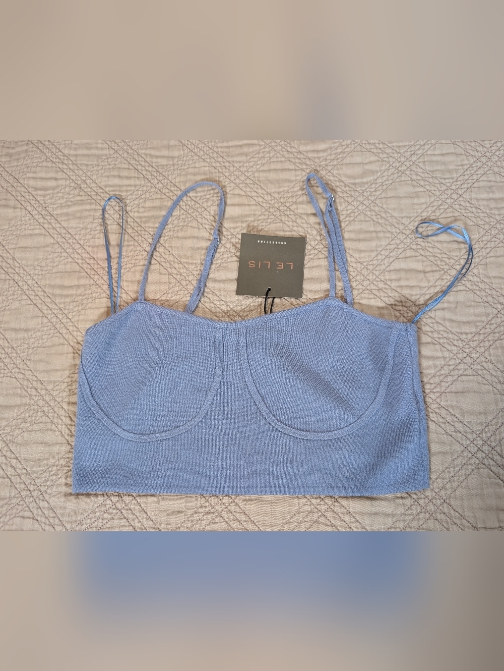 Le Lis Light Blue Cropped Tank Top
